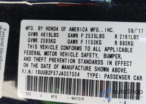 2018 Acura Tlx Tech Pkg from USA, damaged, VIN 19UUB2F57JA007504